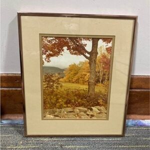 Framed Autumn Landscape Art Print William Plante 1974 Painted Forest